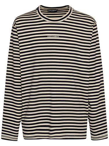 Striped Cotton Jersey T-shirt - DOLCE & GABBANA - Modalova