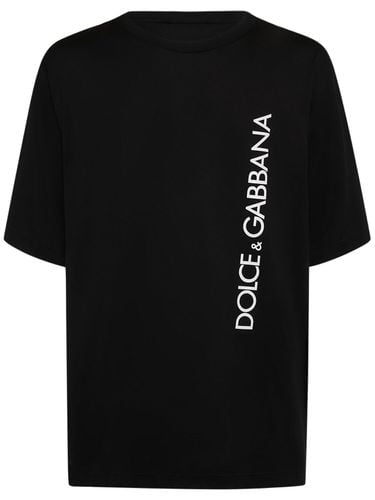 Camiseta De Jersey De Algodón Con Logo - DOLCE & GABBANA - Modalova