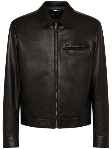 Leather Zip Jacket - DOLCE & GABBANA - Modalova