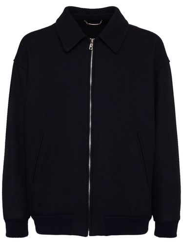 Wool Logo Plaque Zipped Jacket - DOLCE & GABBANA - Modalova