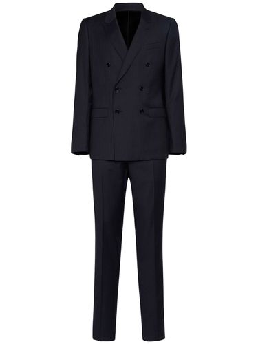 Double Breasted Wool Herringbone Suit - DOLCE & GABBANA - Modalova