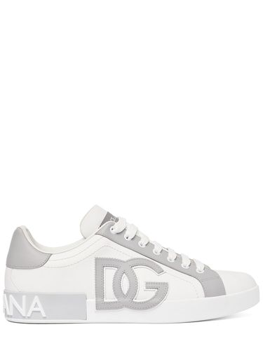 Portofino Low Top Leather Sneakers - DOLCE & GABBANA - Modalova