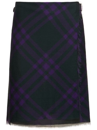 Check Pleated Wrap Midi Skirt - BURBERRY - Modalova