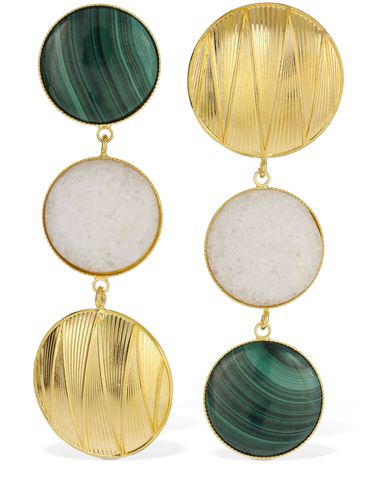 Sonia Geometric Double Stone Earrings - DESTREE - Modalova