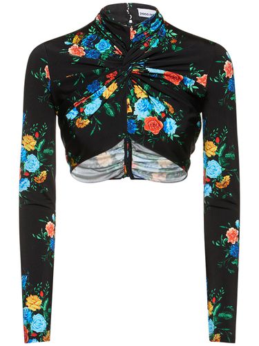 Printed Jersey Crop Top - RABANNE - Modalova