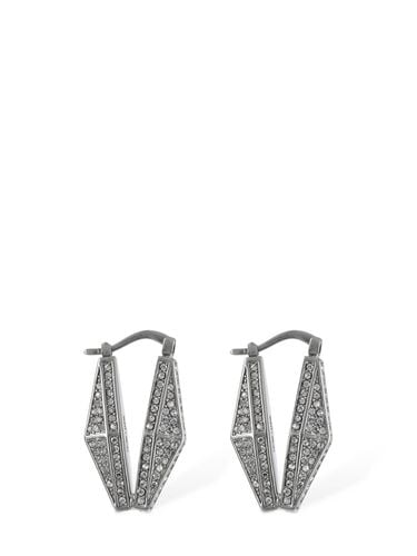 Diamond Effect Hoop Earrings - JIMMY CHOO - Modalova