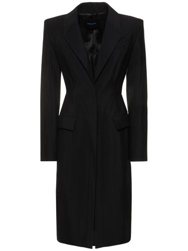 Cappotto Midi Monopetto In Twill Di Viscosa - MUGLER - Modalova