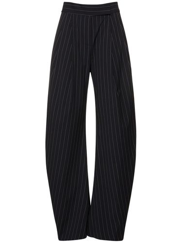 Gary Pinstriped Wool Wide Pants - THE ATTICO - Modalova