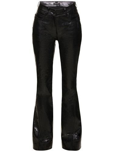 Snake Leather Flared Pants - MUGLER - Modalova