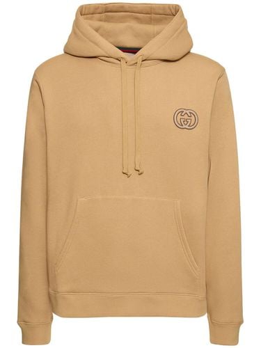 Schwerer, Gefilzter Baumwolljersey-hoodie - GUCCI - Modalova