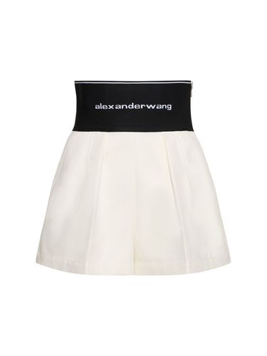 Logo Cotton Blend Safari Shorts - ALEXANDER WANG - Modalova