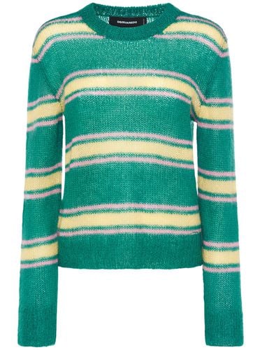 Gestreifter Stricksweater Aus Mohairmischung - DSQUARED2 - Modalova