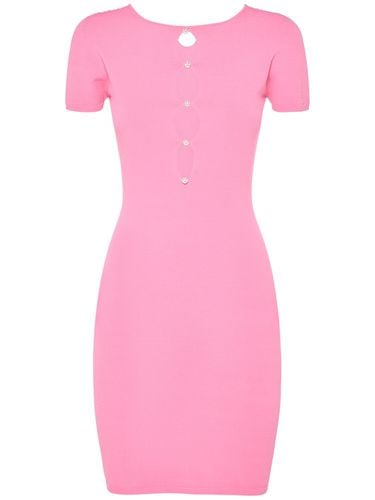 Viscose Blend Cutout Mini Dress W/pearls - DSQUARED2 - Modalova