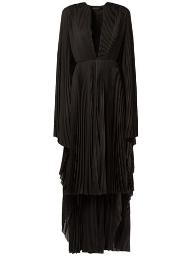 Pleated Tech V-neck Dress - BALENCIAGA - Modalova