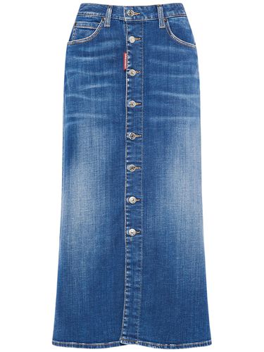 Denim Midrise Midi Skirt W/ Buttons - DSQUARED2 - Modalova