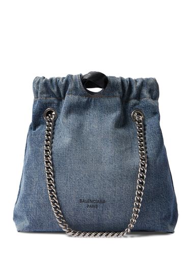 Small Crush Denim Tote Bag - BALENCIAGA - Modalova