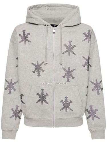 Rhinestone Dagger Cotton Blend Hoodie - UNKNOWN - Modalova