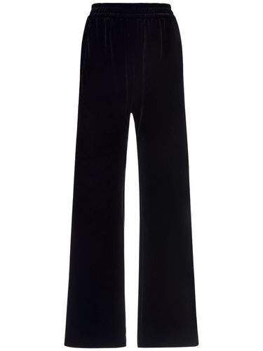 Stretch Velvet Flared Pants - DOLCE & GABBANA - Modalova