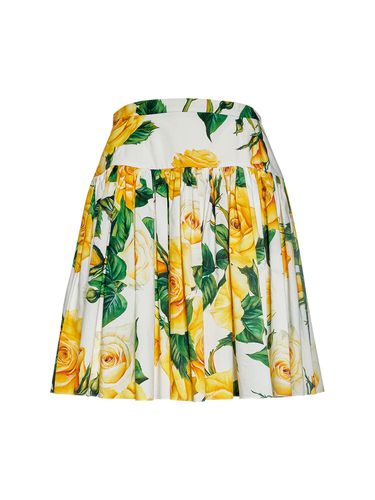 Rose Pleated Cotton Poplin Mini Skirt - DOLCE & GABBANA - Modalova