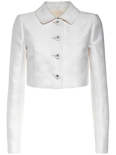 Monogram Jacquard Crop Jacket - DOLCE & GABBANA - Modalova