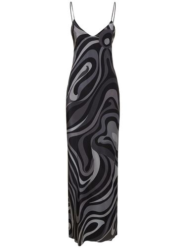 Printed Silk Crepe V-neck Long Dress - PUCCI - Modalova