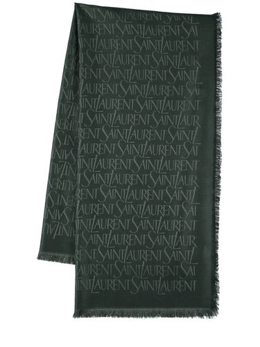 Light Silk & Wool Jacquard Scarf - SAINT LAURENT - Modalova