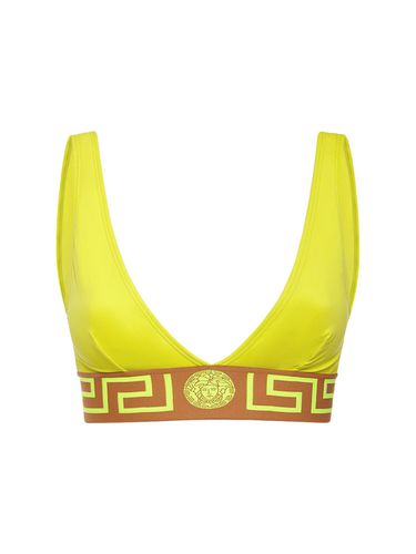 Greca Lycra Triangle Bikini Top - VERSACE - Modalova