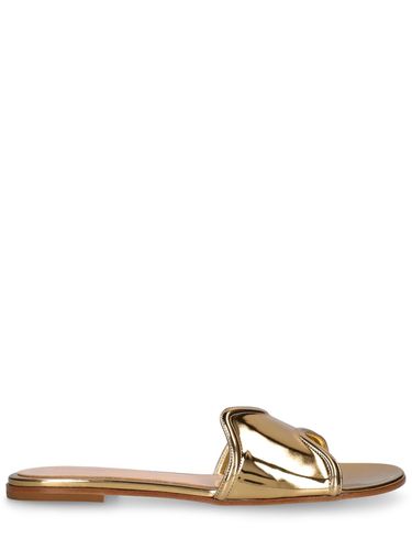 Mm Metallic Leather Flat Sandals - GIANVITO ROSSI - Modalova