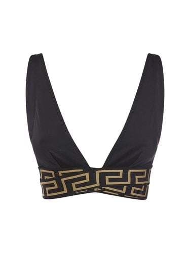 Greca Lycra Triangle Bikini Top - VERSACE - Modalova