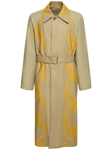 Cappotto In Cotone Check Bicolor - BURBERRY - Modalova