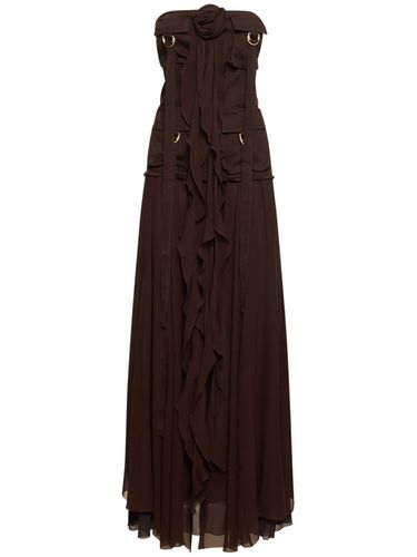 Lvr Exclusive Silk Georgette Long Dress - BLUMARINE - Modalova