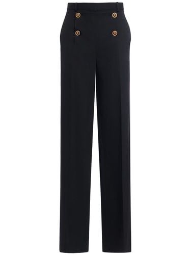 Stretch Wool Straight Pants - VERSACE - Modalova