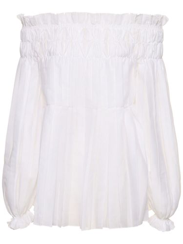 Ruffled Cotton Organza Shirt - ALBERTA FERRETTI - Modalova