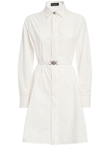 Baroque Brocade Poplin Mini Shirt Dress - VERSACE - Modalova