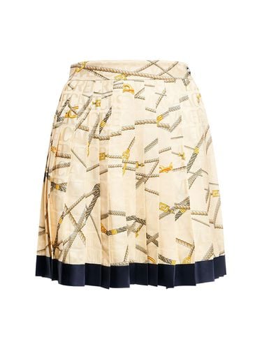 Pleated Printed Silk Blend Mini Skirt - VERSACE - Modalova