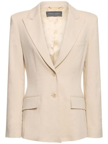 Viscose & Linen Stretch Twill Jacket - ALBERTA FERRETTI - Modalova