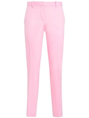 Stretch Wool Straight Pants - VERSACE - Modalova