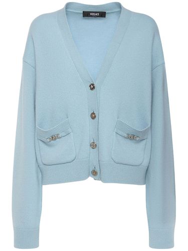 Embellished Cashmere Knit Cardigan - VERSACE - Modalova