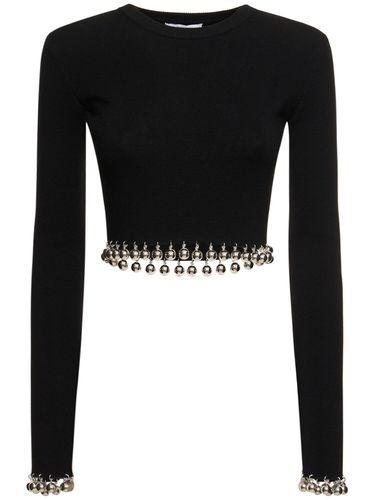 Embellished Wool L/s Crop Sweater - RABANNE - Modalova