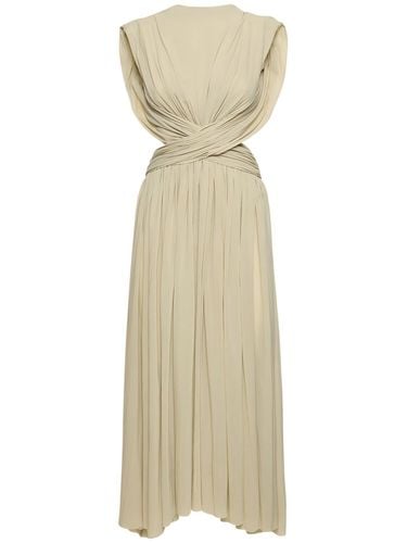 Draped Stretch Tulle Long Dress - PHILOSOPHY DI LORENZO SERAFINI - Modalova