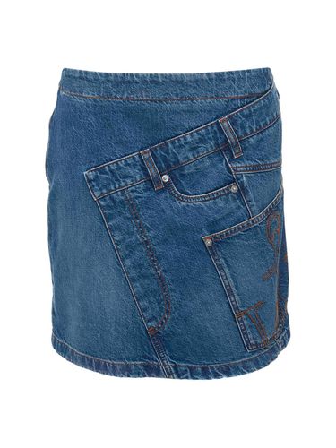 Twisted Cotton Denim Mini Skirt - JW ANDERSON - Modalova