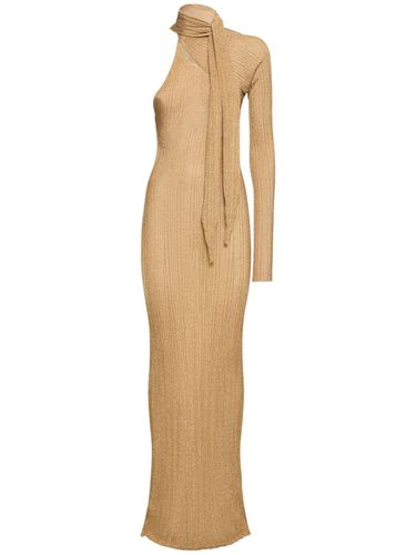 Pleated Lurex One Sleeve Dress W/ Scarf - RABANNE - Modalova