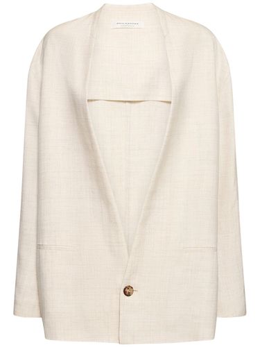 Collarless Viscose Blend Jacket - PHILOSOPHY DI LORENZO SERAFINI - Modalova