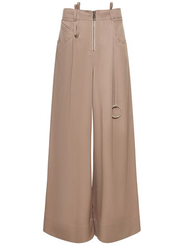 Gabardine Pence Zip Up Wide Pants - THE ATTICO - Modalova