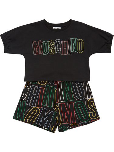 Camiseta Corta De Algodón Jersey Y Shorts - MOSCHINO - Modalova