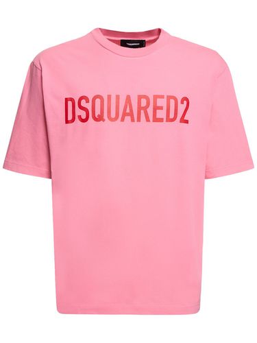 Loose Fit Printed Cotton T-shirt - DSQUARED2 - Modalova