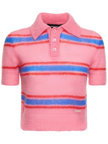 Striped Mohair Blend Knit Polo - DSQUARED2 - Modalova