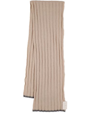 Fine Cashmere Rib Knit Scarf - BRUNELLO CUCINELLI - Modalova