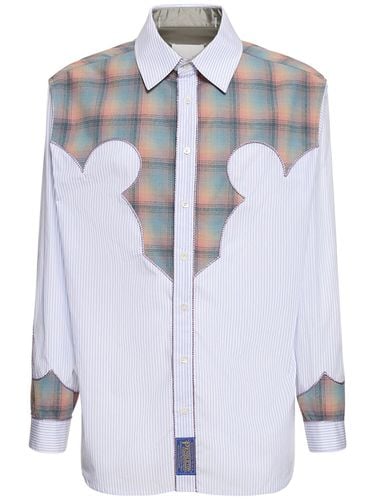 Camicia In Popeline Di Cotone Con Inserti Check - MAISON MARGIELA - Modalova