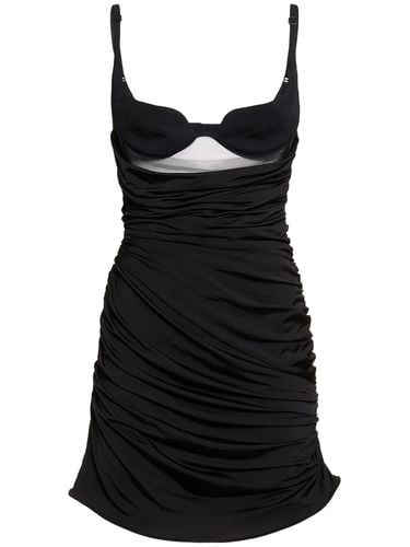 Ruffled Tulle & Jersey Mini Dress - MUGLER - Modalova